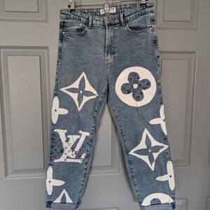 Louis Vuitton Print "Mom-Slim" Jeans